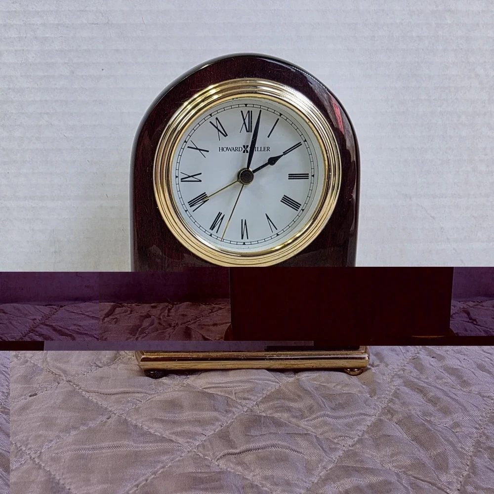 Howard Miller 613-487 Rosewood Arch Table Alarm Clock – Benchmark Quartz – 1990s